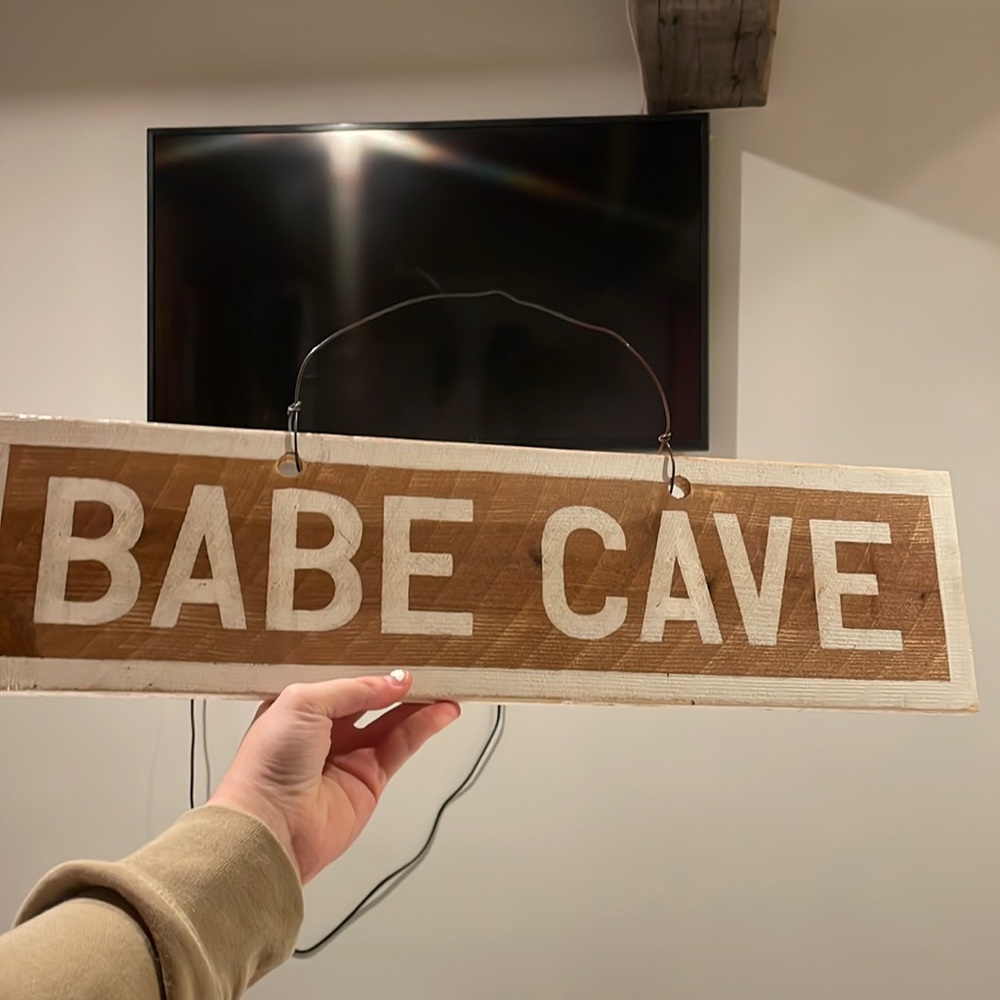 “babe cave” mini wood sign